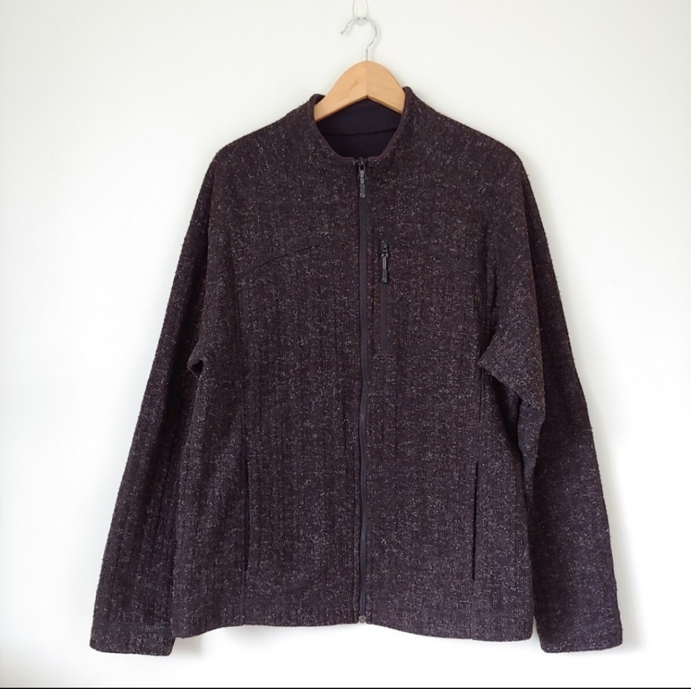 Lululemon Wool Blend Zip Up Sweater Vintage Size Medium Brown